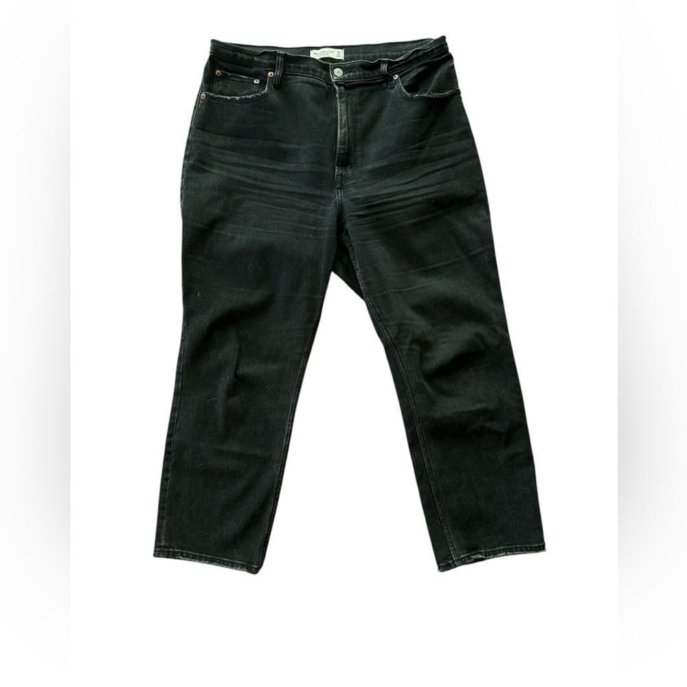 Abercrombie & Fitch Men's Relaxed Black Jeans Ankle Straight Ultra High Rise